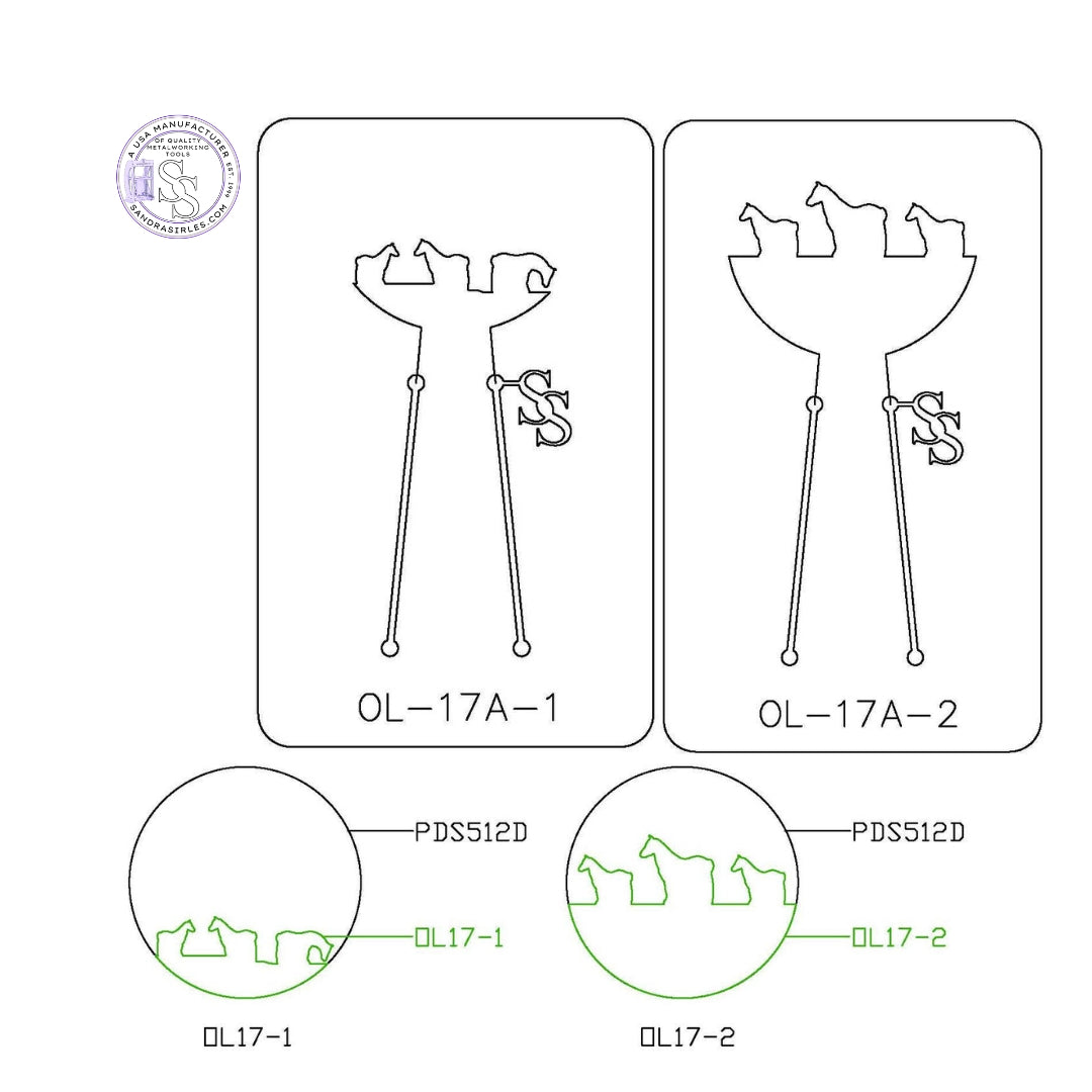 PANCAKE DIE OVERLAY-17 OL-17 HORSES